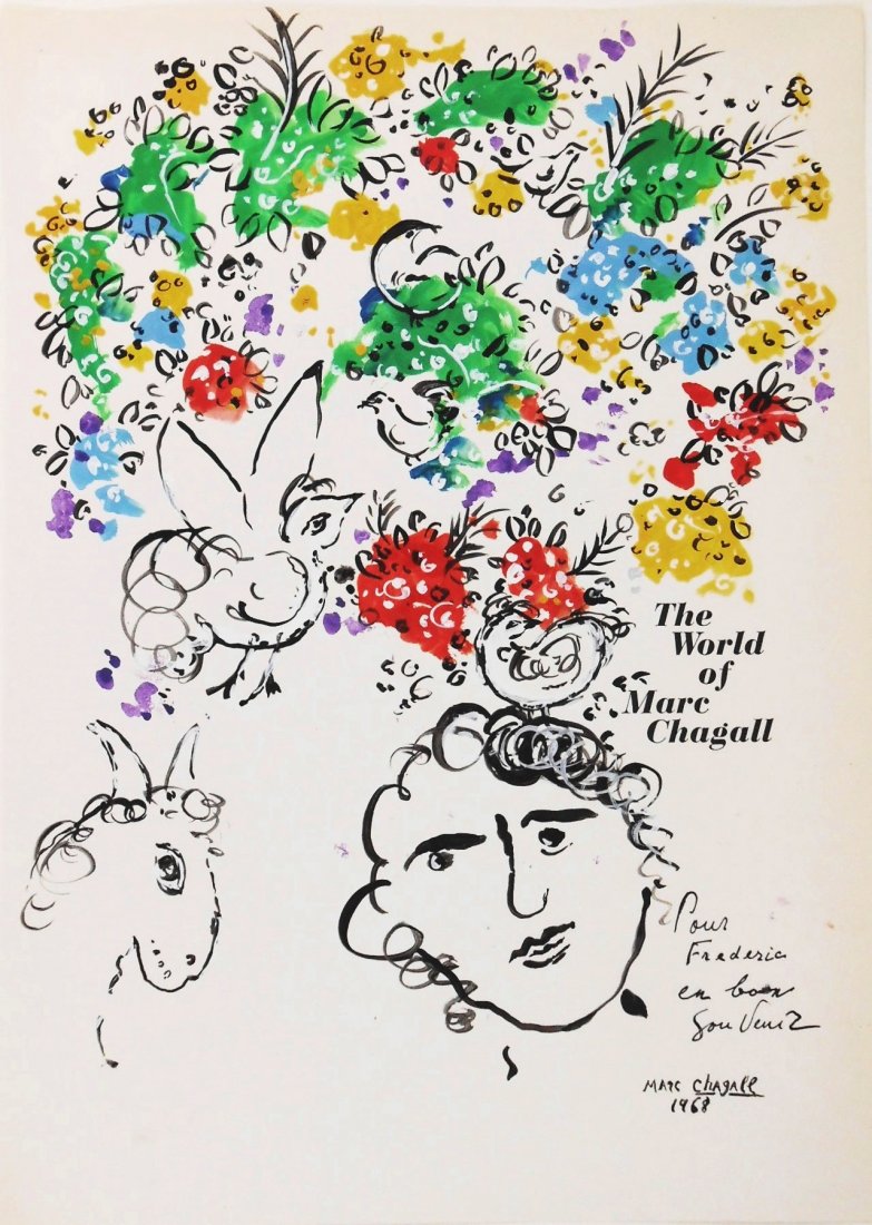 Marc Chagall (1887-1985) Gouache Book Illustration (1 of 2)