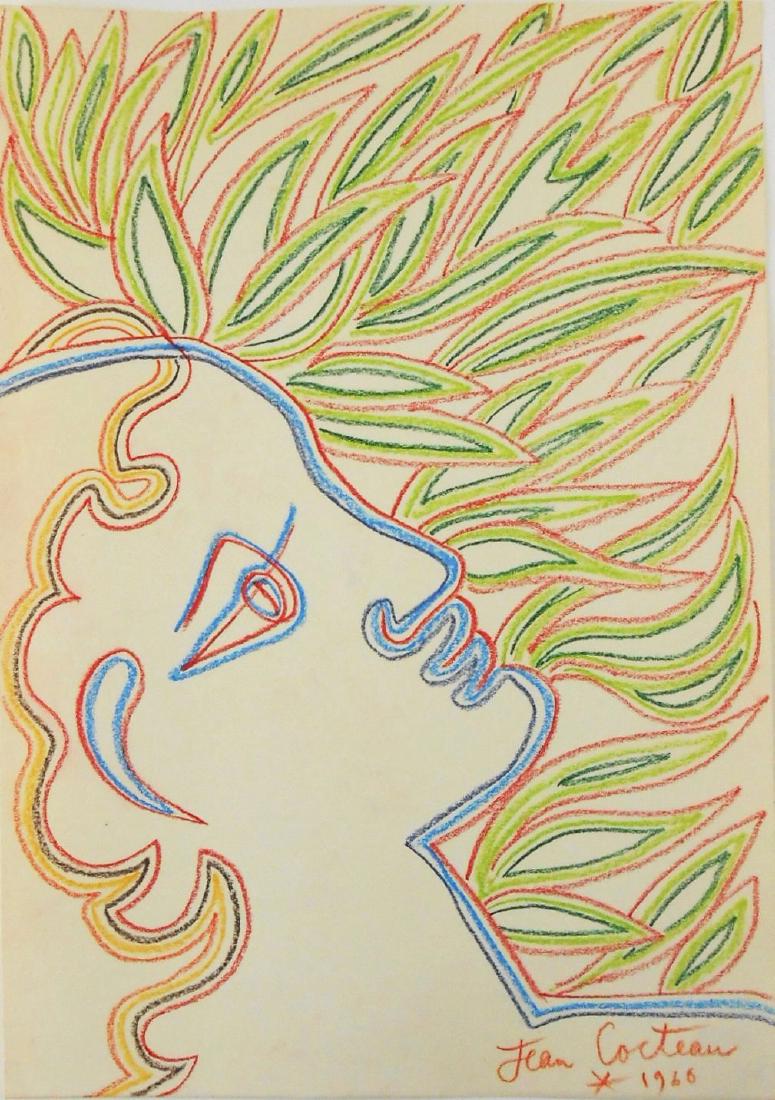 Jean Cocteau (1889-1963) Chalk Drawing (1 of 2)