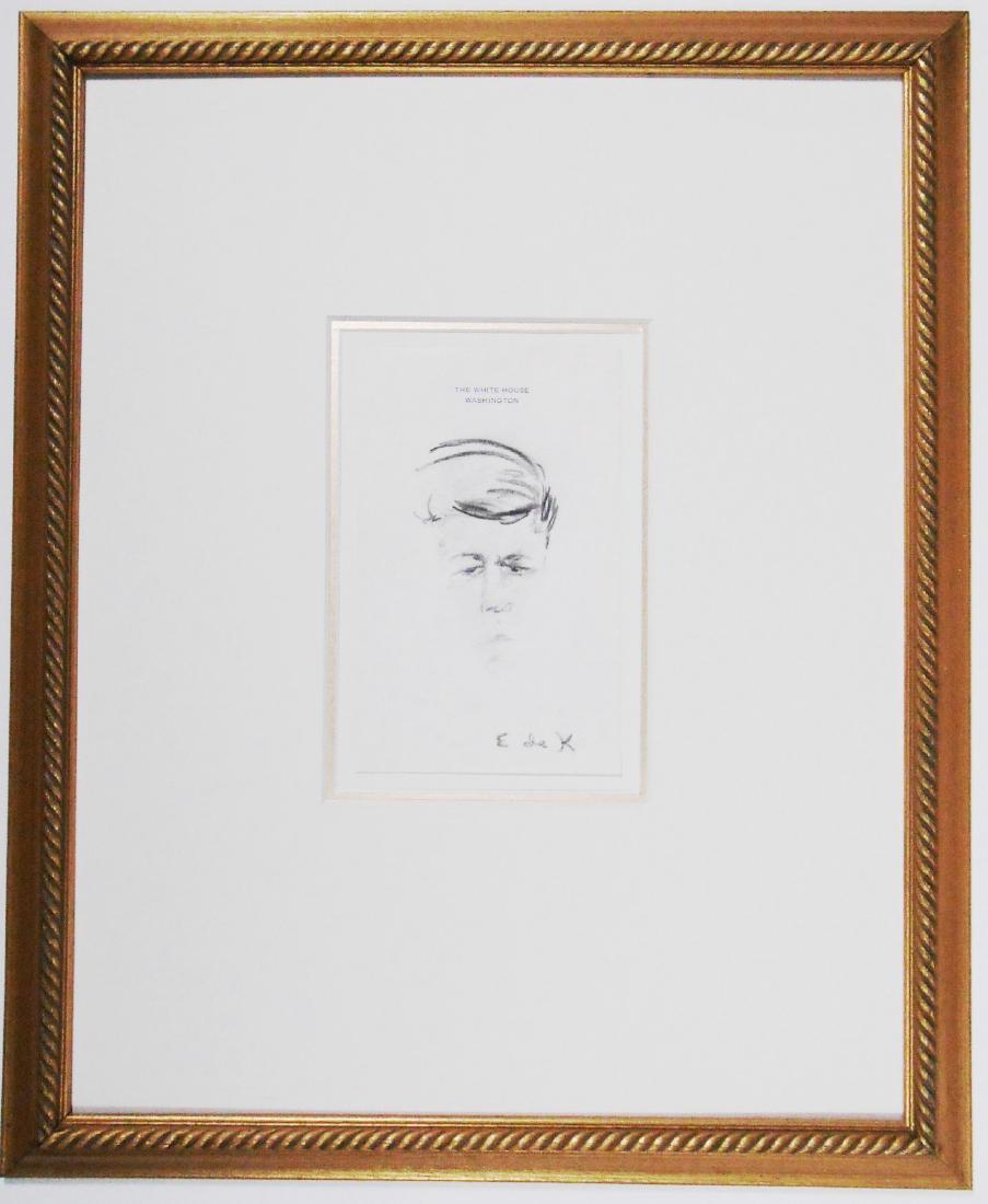 Elaine De Kooning (1918-1989) JFK Charcoal Study (1 of 1)