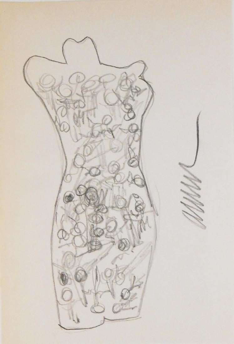 Fernandez Arman (1928-2005) Drawing: Pencil on paper, untitled study for a sculpture, by Fernandez Arman (1928-2005). Signed. 18.6 cm x 12.7 cm. Very good condition. Unframed for inspection and shipping. Provenance: Private collection, F