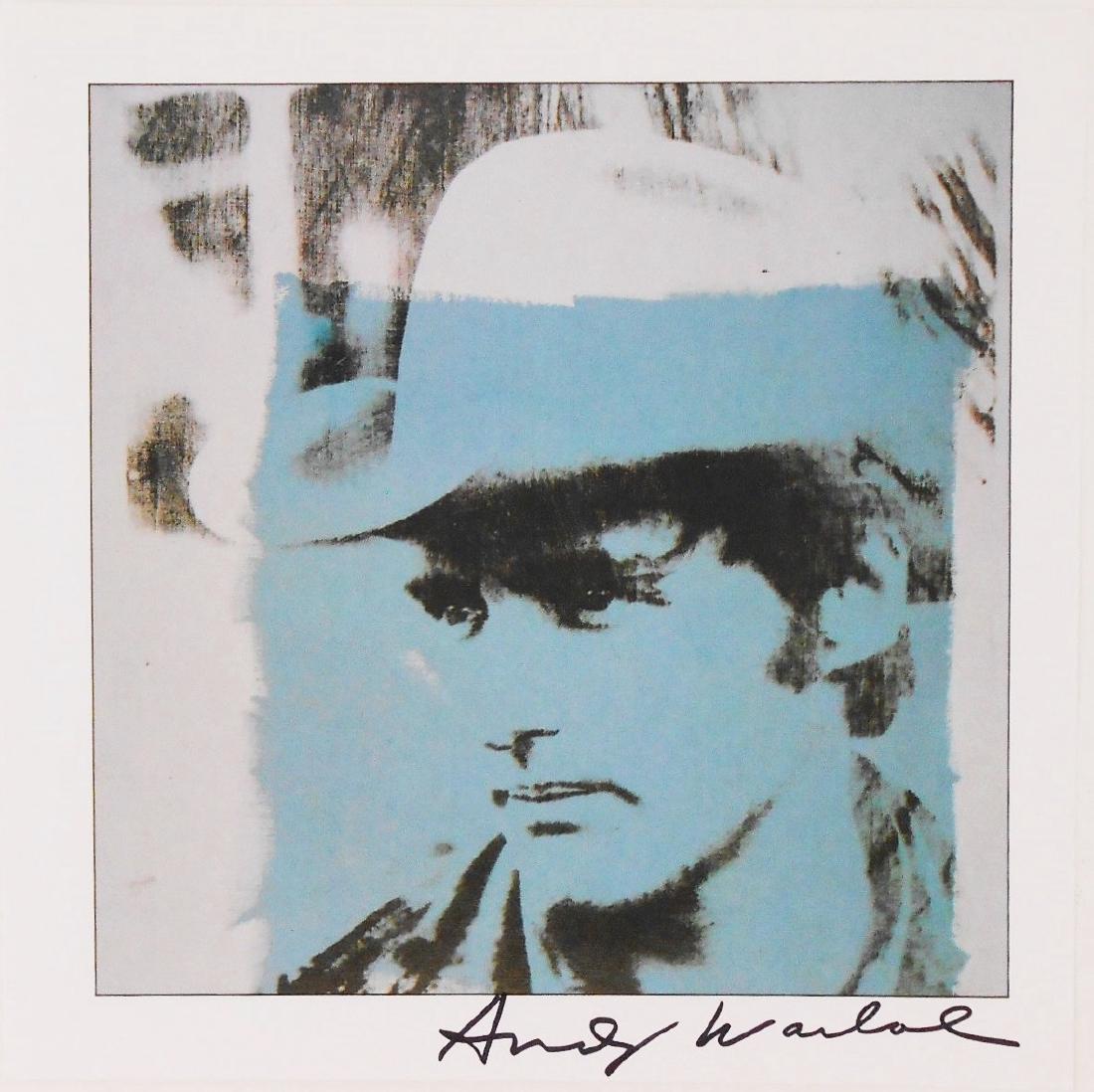 Andy Warhol (1928-1987) Signed Print: Andy Warhol (1928-1987) 70's portrait print, signed. 8 3/8 x 8 3/8 inches. Excellent condition. Unframed for auction inspection and shipping. Note: The signature on this print has not been verified by