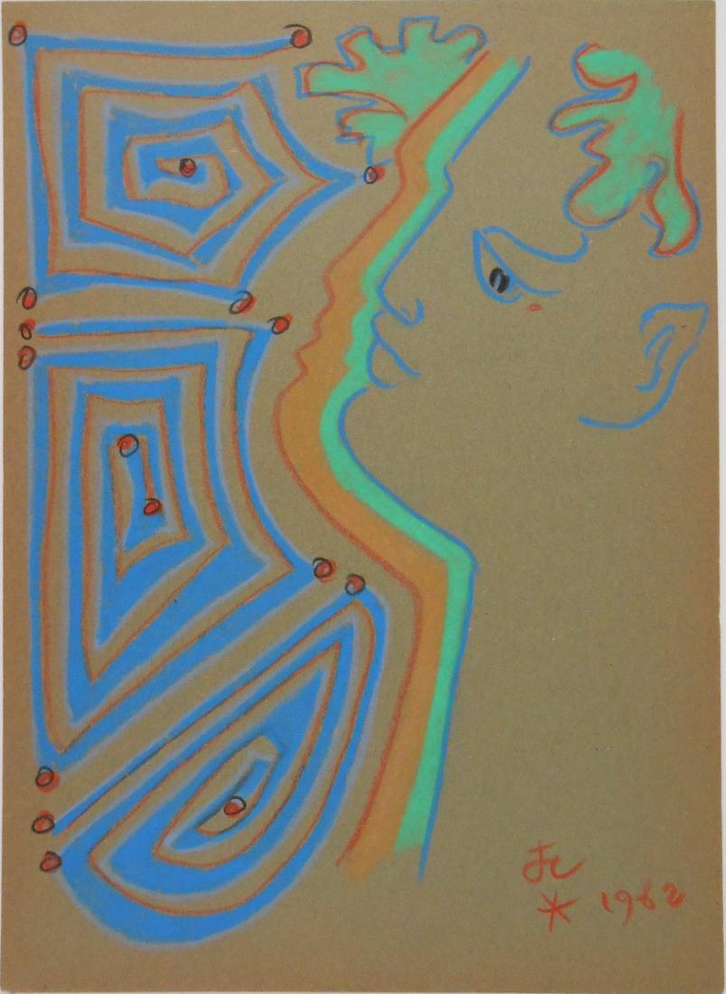 Jean Cocteau (1889-1963) Pastel Drawing (1 of 2)