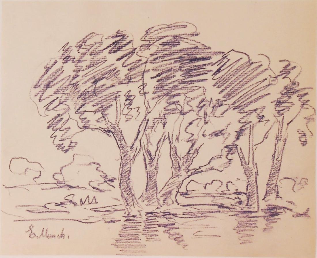 Edvard Munch (1863-1944) Purple Chalk Drawing (1 of 1)