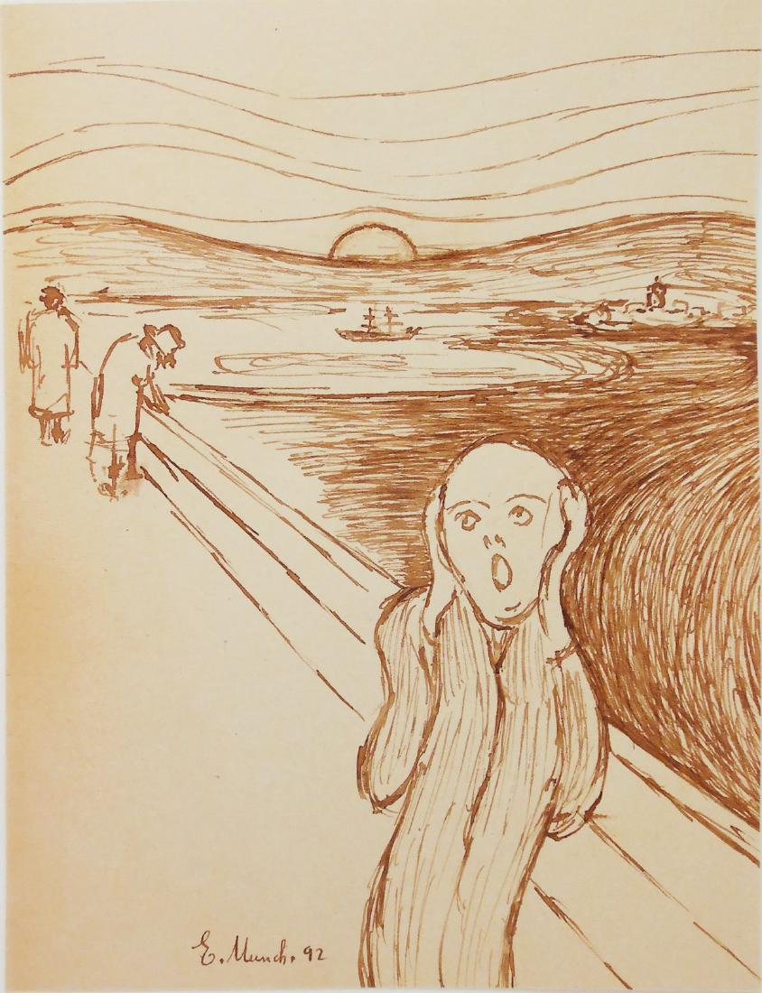 Edvard Munch (1863-1944) Pen & Ink Study (1 of 2)