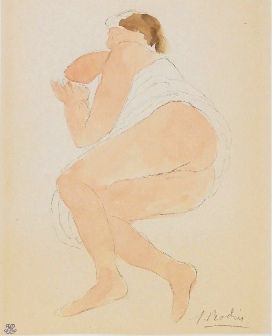 Auguste Rodin (1840-1917) Watercolor (1 of 3)