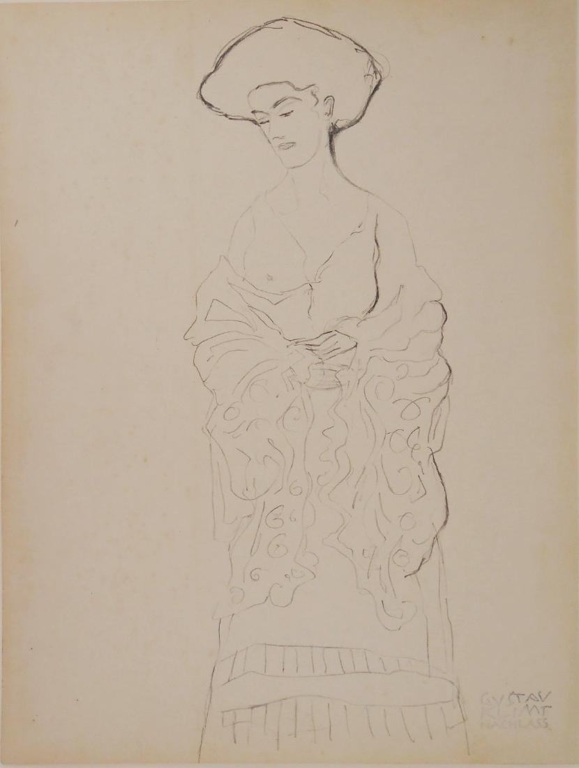 Gustav Klimt (1862-1918) Pencil Drawing (1 of 2)