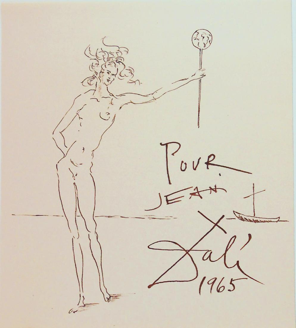 Salvador Dali (1904-1989) Souvenir Ink Sketch (1 of 1)