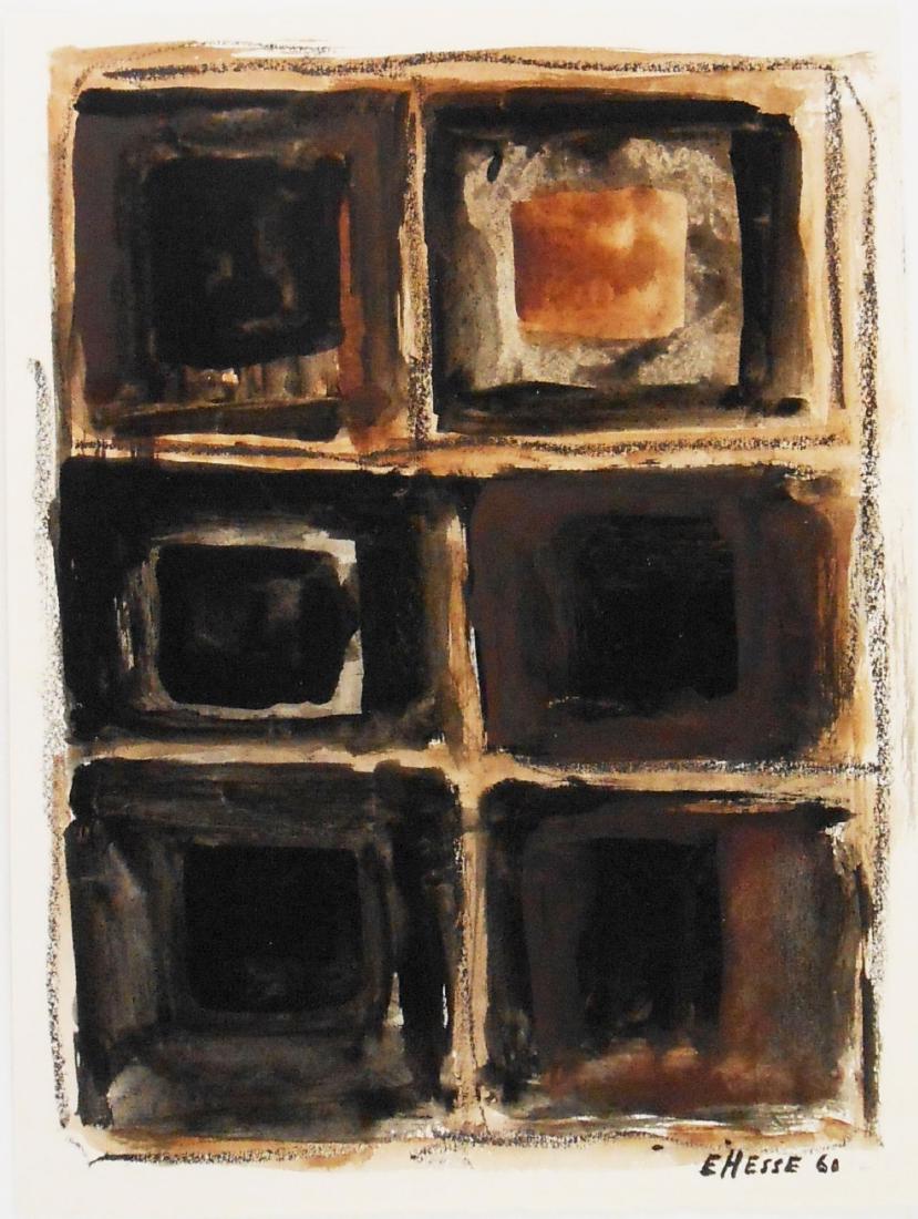 Eva Hesse (1936-1970) Mixed Media Drawing (1 of 2)