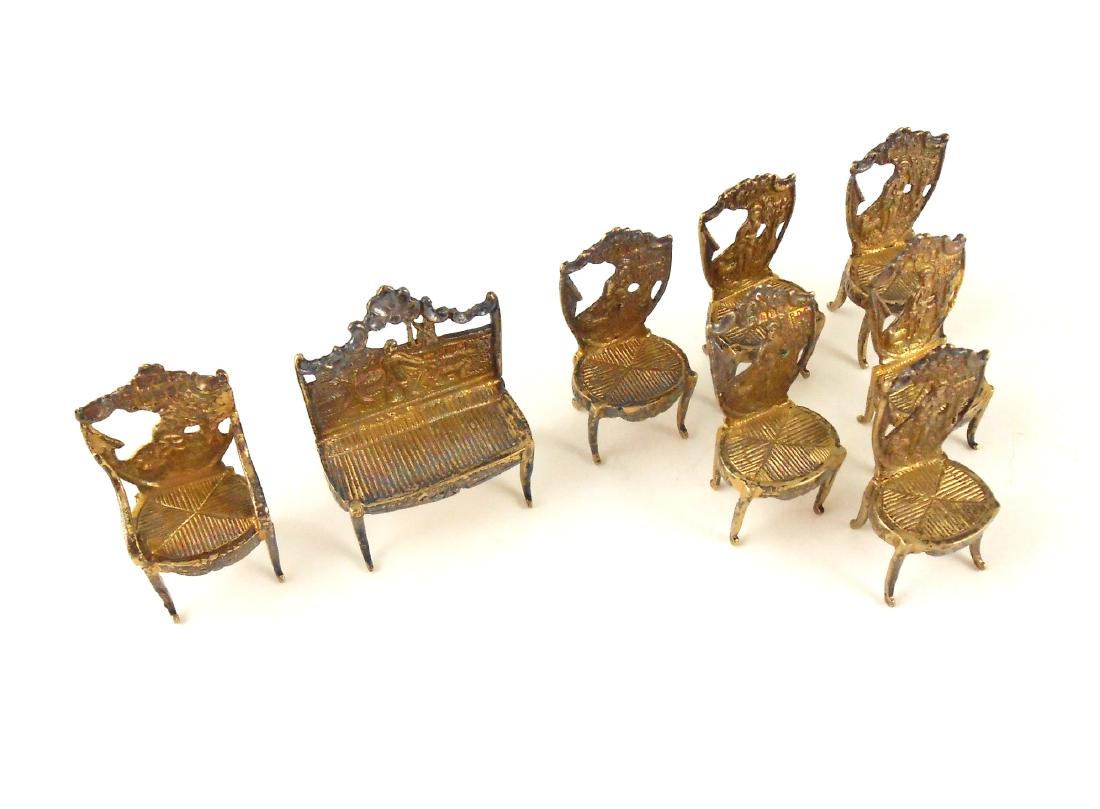 Miniature Sterling Silver & Gilt Salon Suite (1 of 1)
