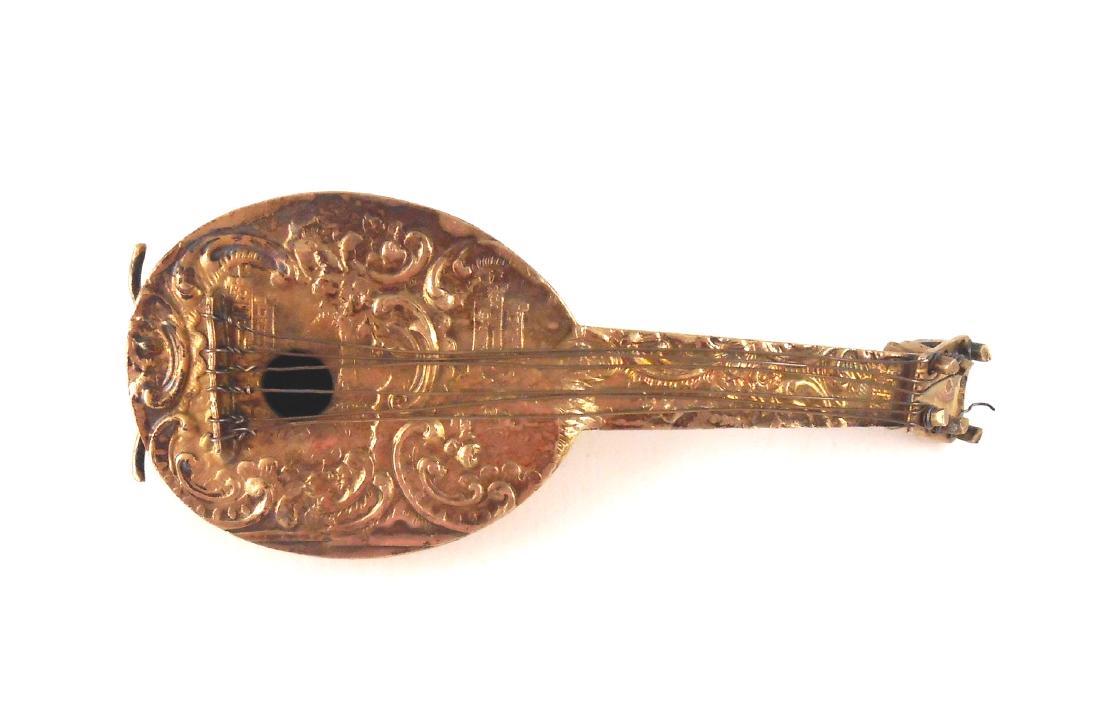 Miniature Sterling Silver & Gilt Mandolin (1 of 2)