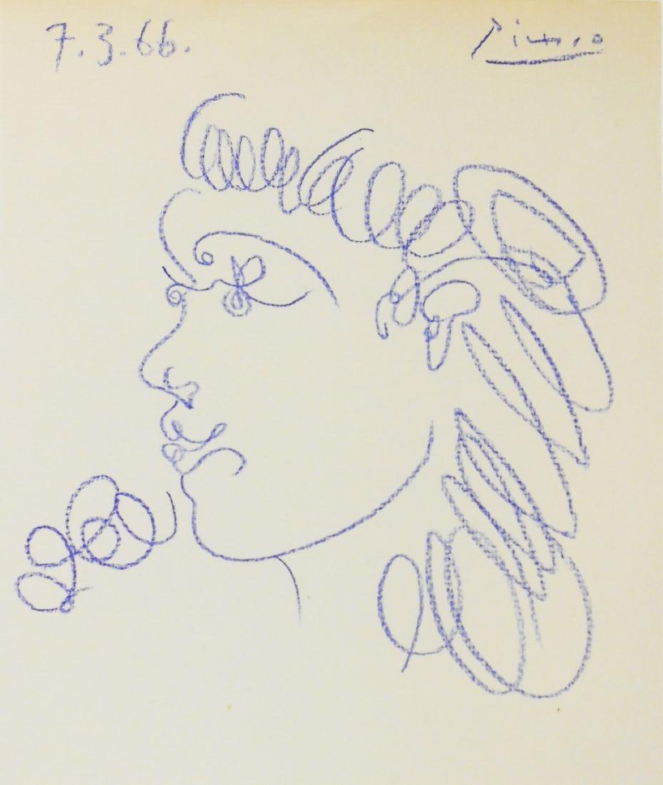 Pablo Picasso (1881-1973) Colored Pencil Drawing (1 of 1)