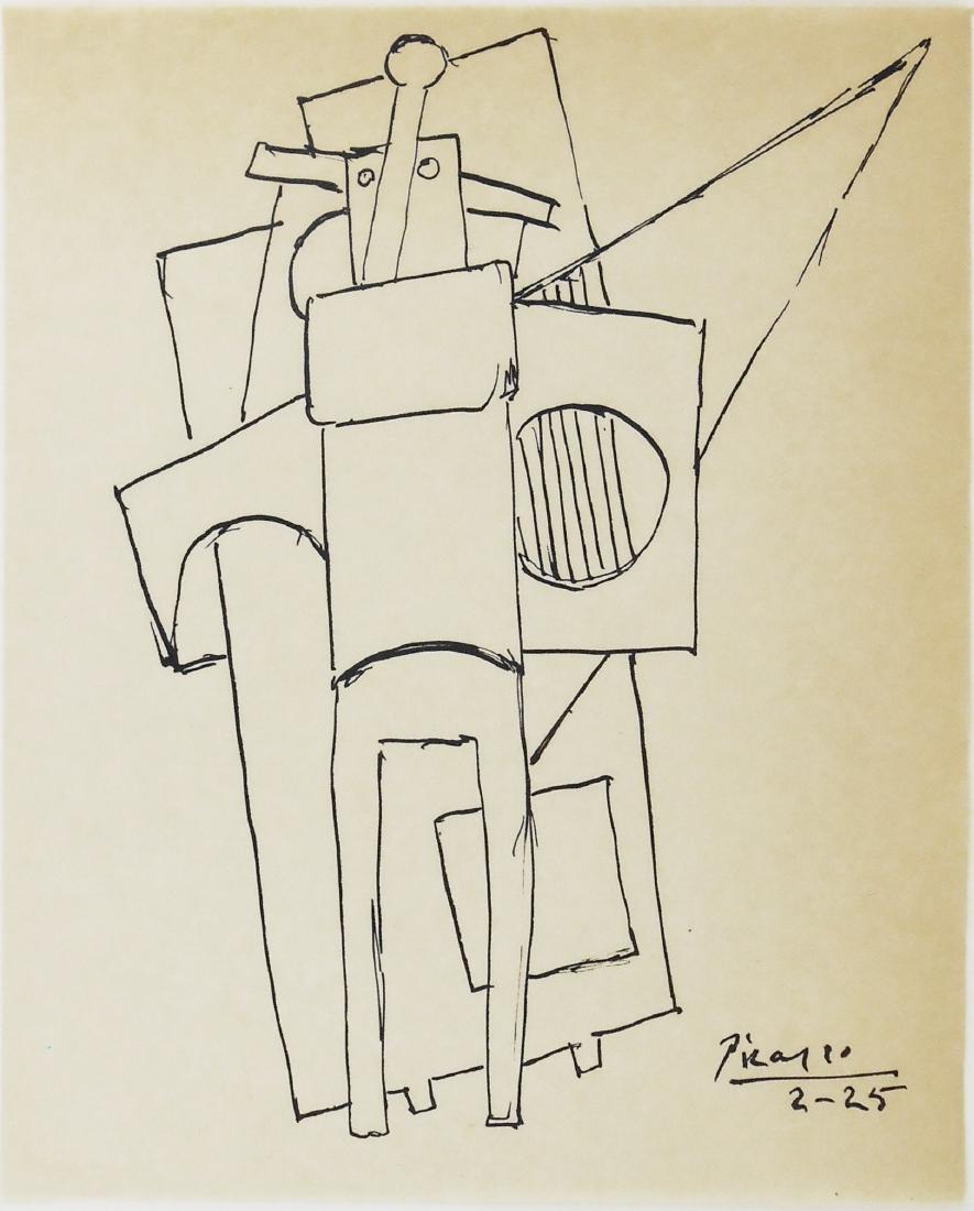 Pablo Picasso (1881-1973) Black Ink Drawing (1 of 2)