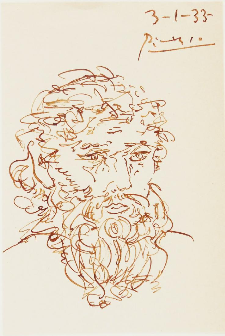 Pablo Picasso (1881-1973) Brown Ink Drawing (1 of 2)