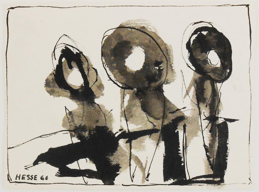 Eva Hesse (1936-1970) Ink Drawing (1 of 2)