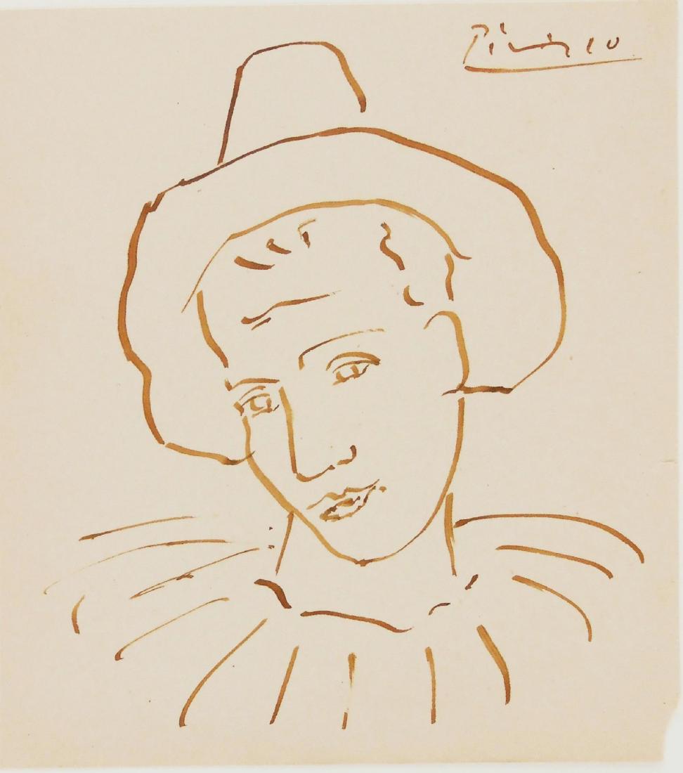 Pablo Picasso (1881-1973) Brown Ink Drawing (1 of 2)
