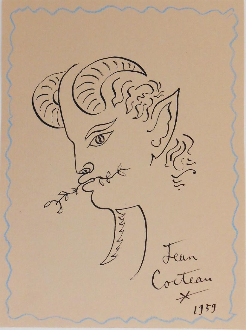 Jean Cocteau (1889-1963) Ink & Colored Pencil (1 of 1)