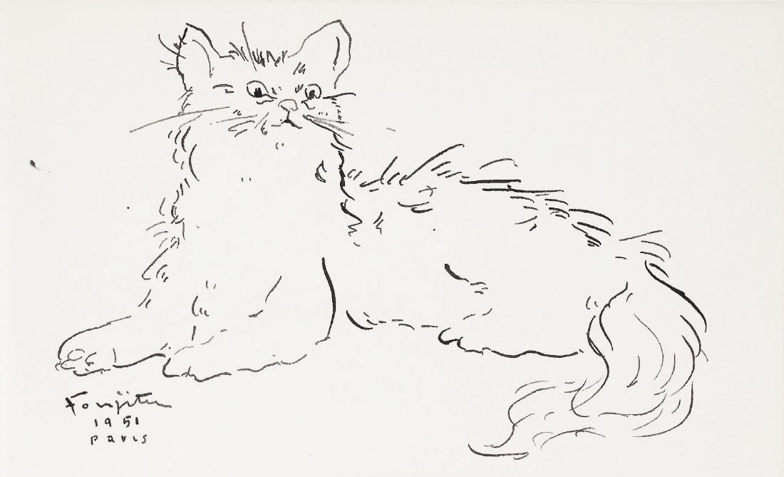 Tsuguharu Foujita (1886-1968) Black Ink Drawing (1 of 2)