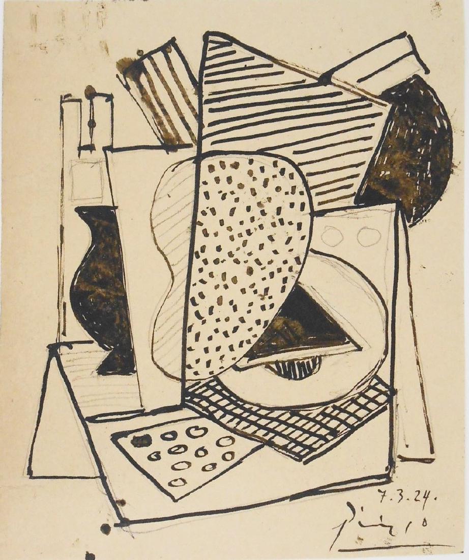 Pablo Picasso (1881-1973) Mixed Media On Paper (1 of 2)