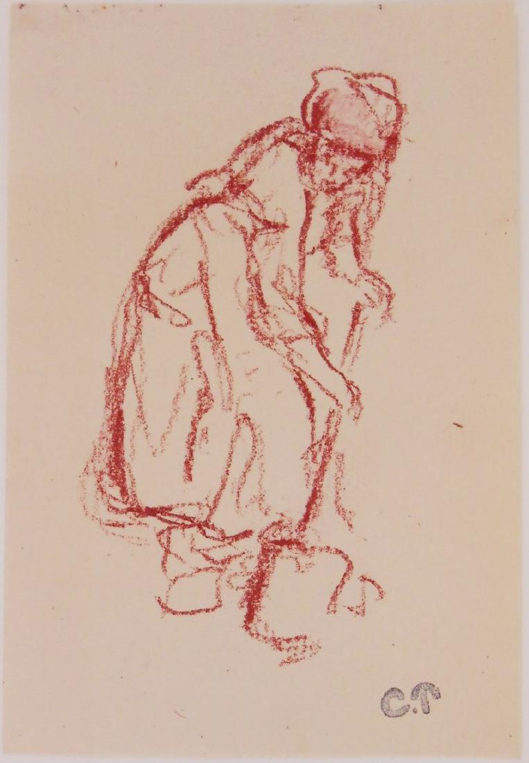 Camille Pissarro (1830-1903) Red Chalk Drawing (1 of 1)