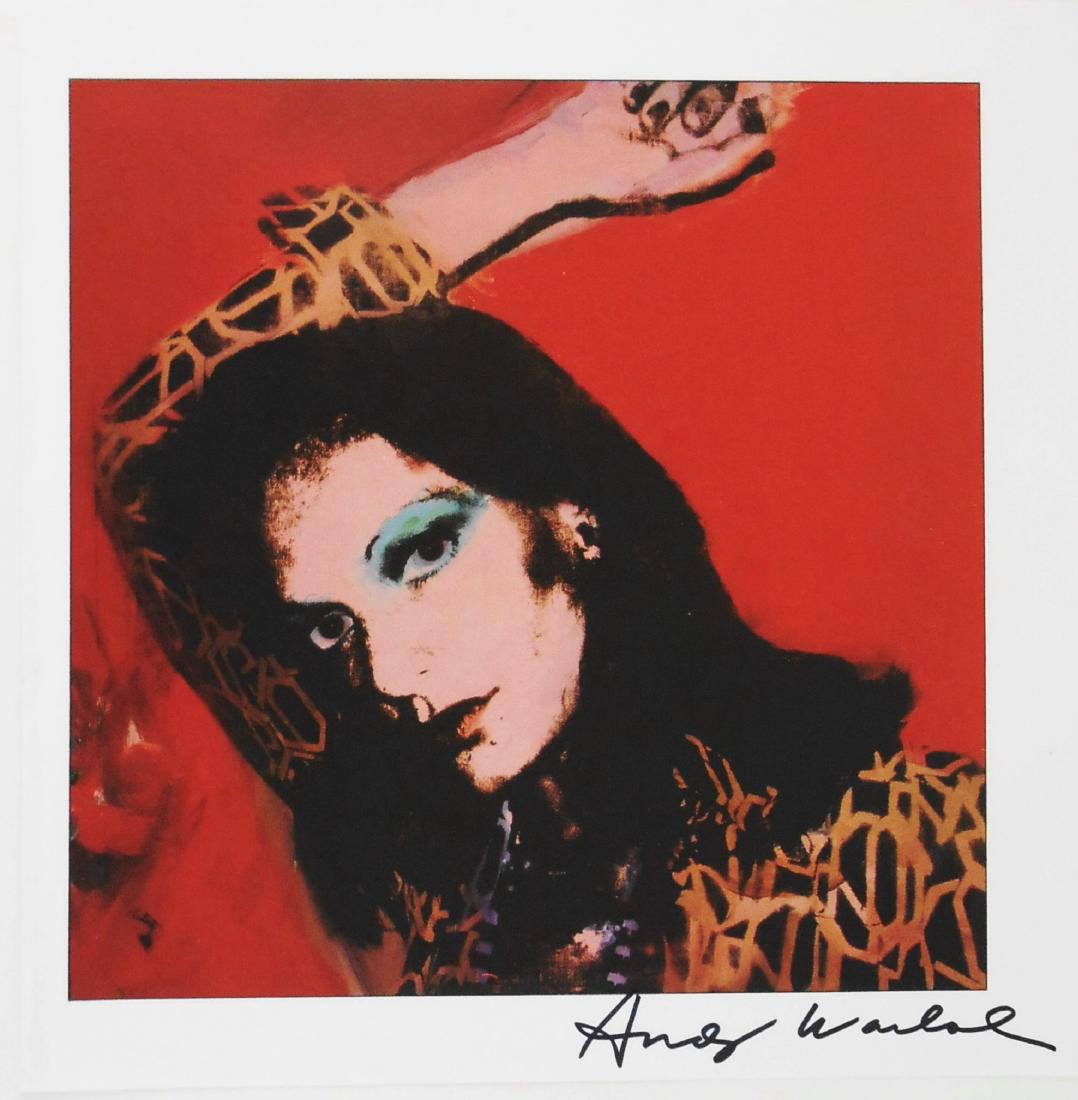 Andy Warhol (1928-1987) Signed Print: Andy Warhol (1928-1987) 70's portrait print, signed. 8 3/8 x 8 3/8 inches. Excellent condition. Unframed for auction inspection and shipping. Note: The signature on this print has not been verified by