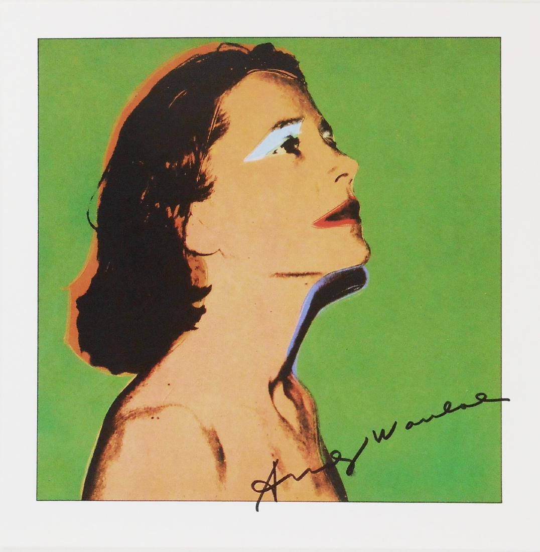 Andy Warhol (1928-1987) Signed Print: Andy Warhol (1928-1987) 70's portrait print, signed. 8 3/8 x 8 3/8 inches. Excellent condition. Unframed for auction inspection and shipping. Note: The signature on this print has not been verified by