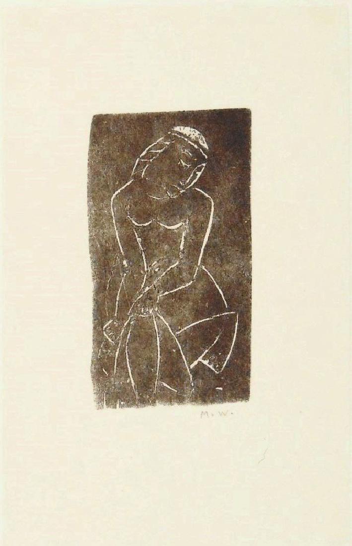Max Weber (1881-1961) Signed Woodcut: Woodcut by Max Weber (1881-1961), pencil signed lower right. Limited edition, circa 1950's. Edition size unknown. Sheet size: 9 3/4 x 6 1/4 inches. Excellent condition. Unframed.