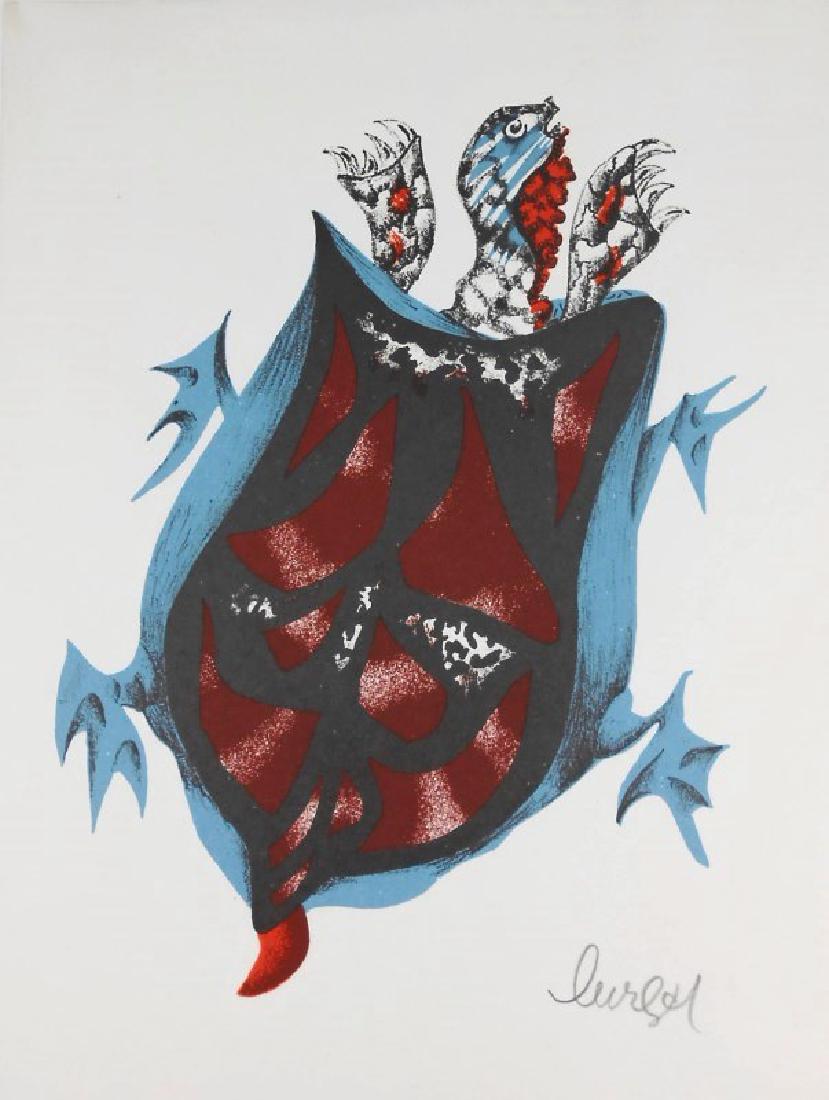 Jean Lurcat (1892-1966) Signed Color Lithograph: Color lithograph of a turtle by Jean Lurcat. Pencil signed. From the suite, Geographie Animale, first printed in 1948. 12 3/8 x 9 ¼ inches. Excellent condition. Unframed for shipping. Lot Note: W