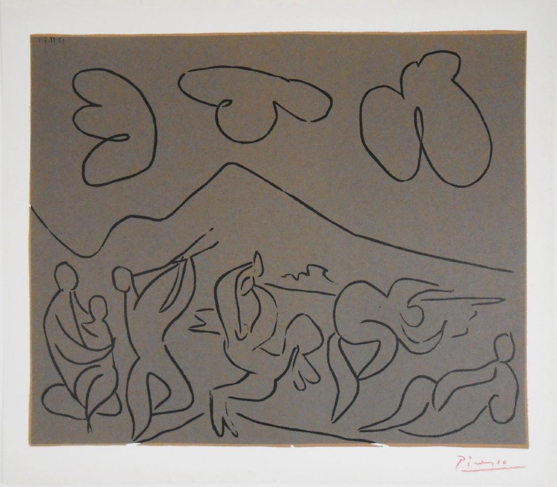 Pablo Picasso (1881-1973) Linocut: Facsimile color linoleum cut, Abrams edition, 1962, after the original by Pablo Picasso (1881-1973), created under the direction of the artist using the original linocut prints produced by Galerie Lou