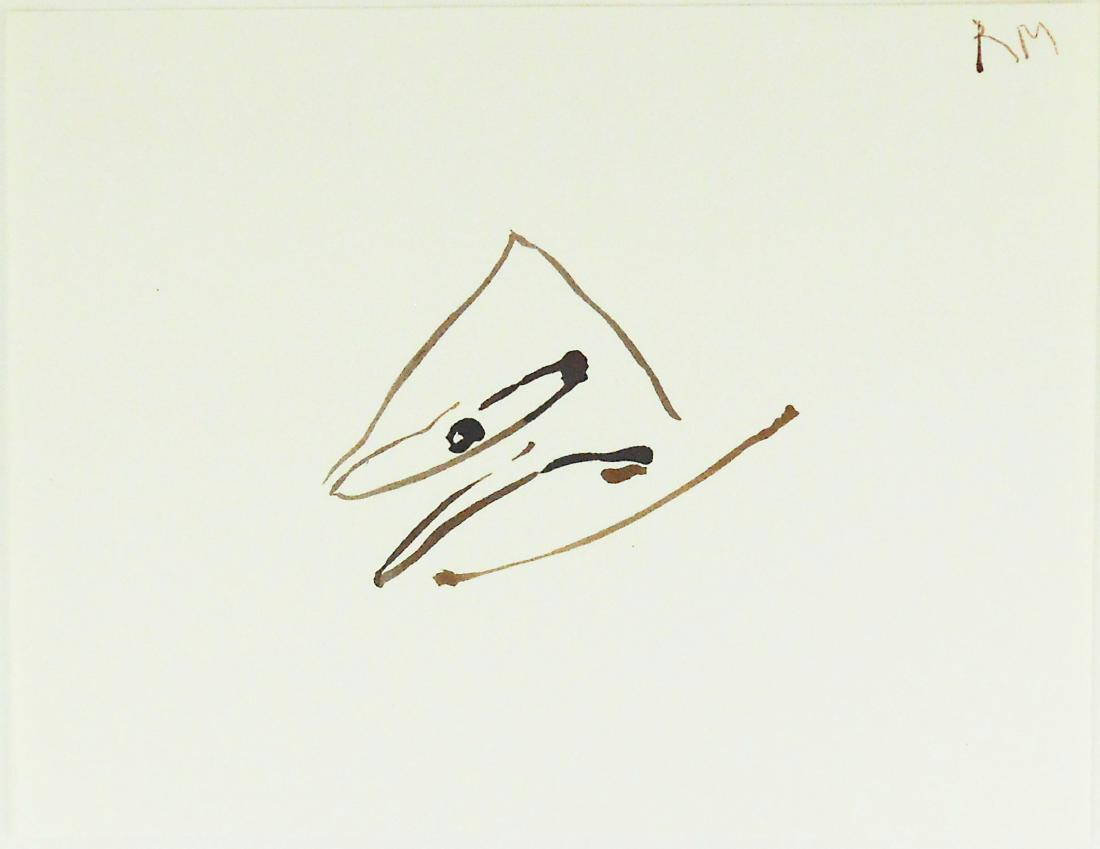 Robert Motherwell (1915-1991) Sepia Ink On Paper (1 of 1)