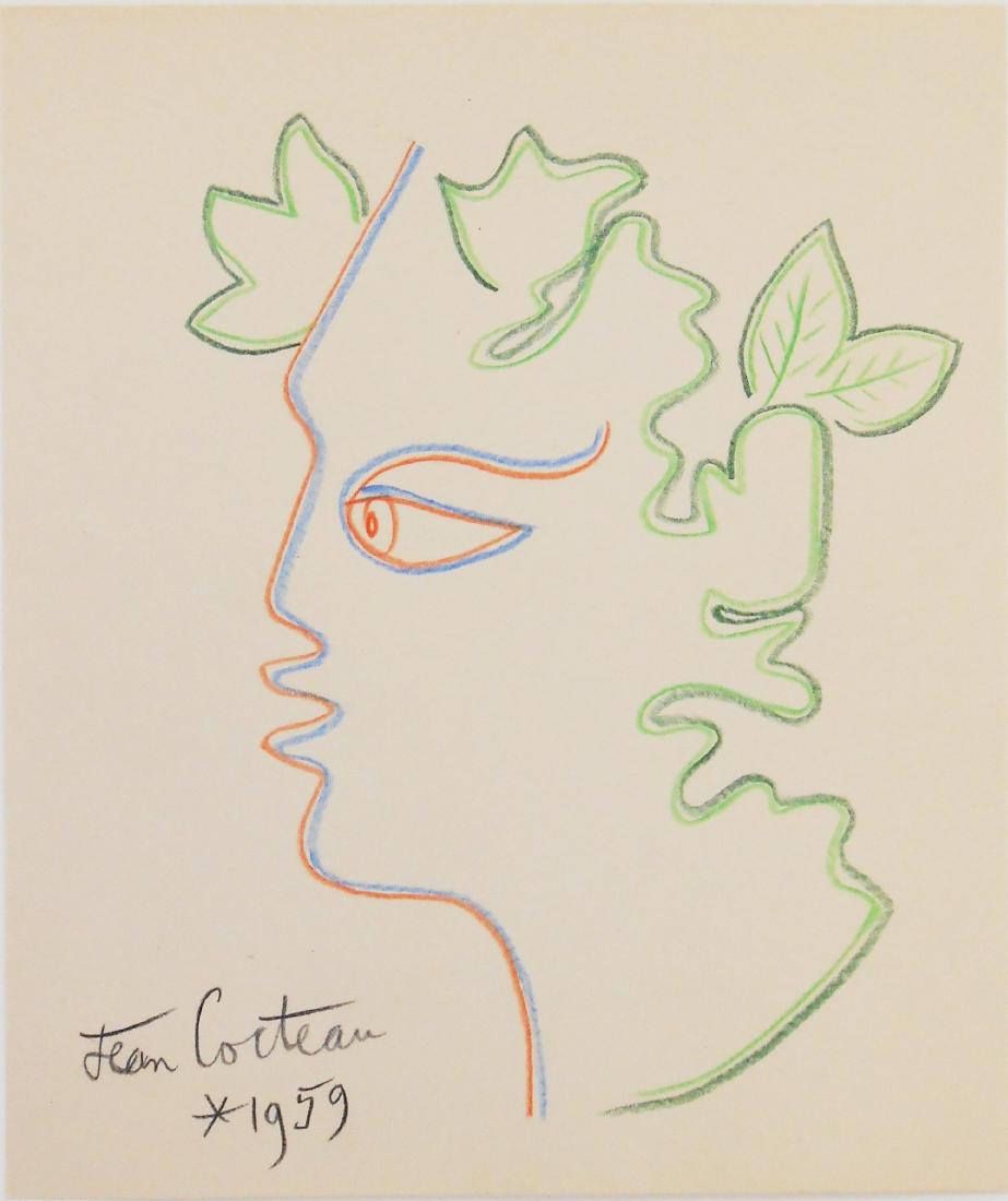 Jean Cocteau (1889-1963) Colored Pencil Sketch (1 of 1)
