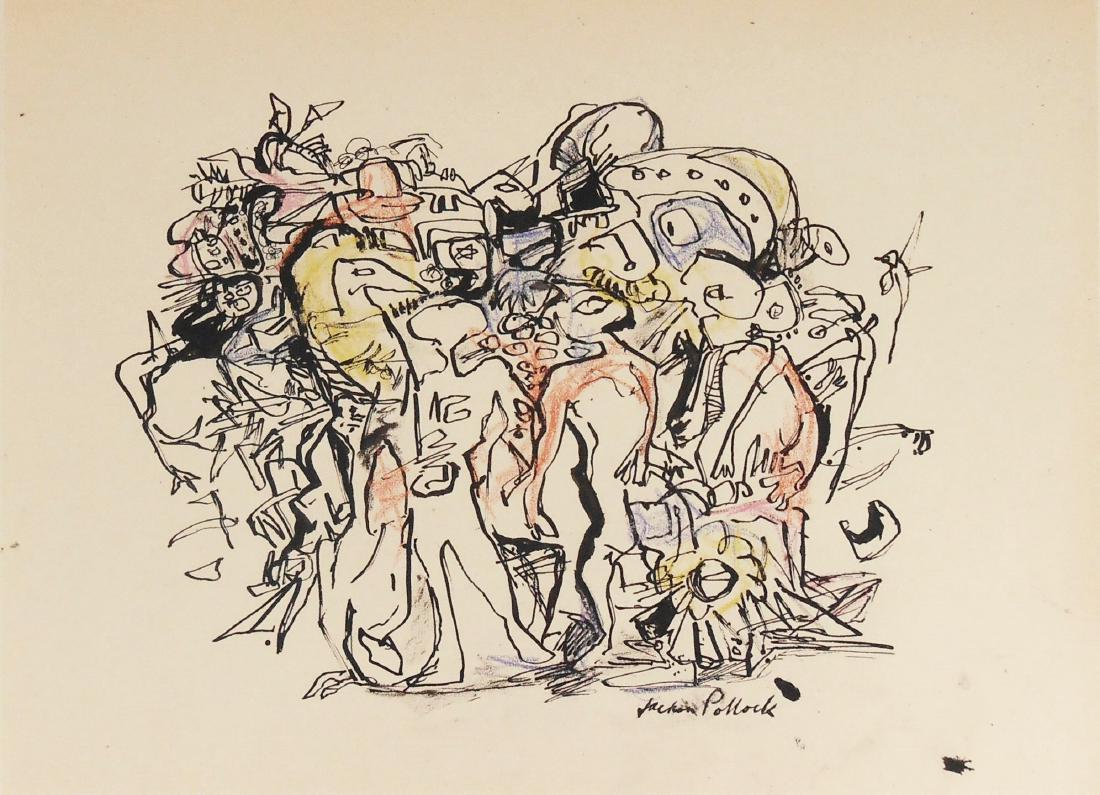 Jackson Pollock (1912-1956) Ink & Crayon (1 of 2)