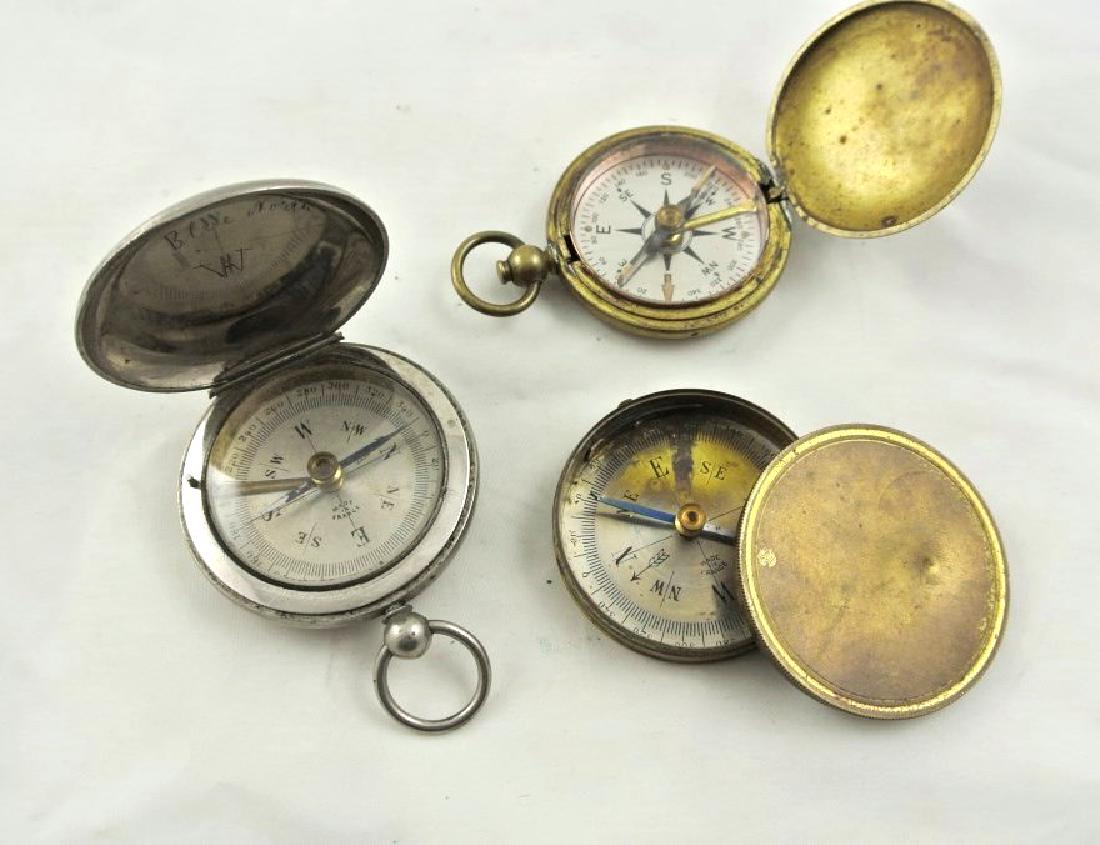 Three Antique & Vintage Closed-Face Compasses (1 of 2)