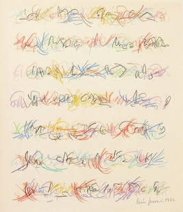 Leon Ferrari (1920-2013) Colored Pencil On Paper: Colored pencil (or Conte crayon) on fine laid paper, untitled abstract, pencil signed* (Leon Ferrari, 1920-2013). Dated 1976. 12 5/8 x 10 7/8 inches. Excellent condition. Has been removed from frame f