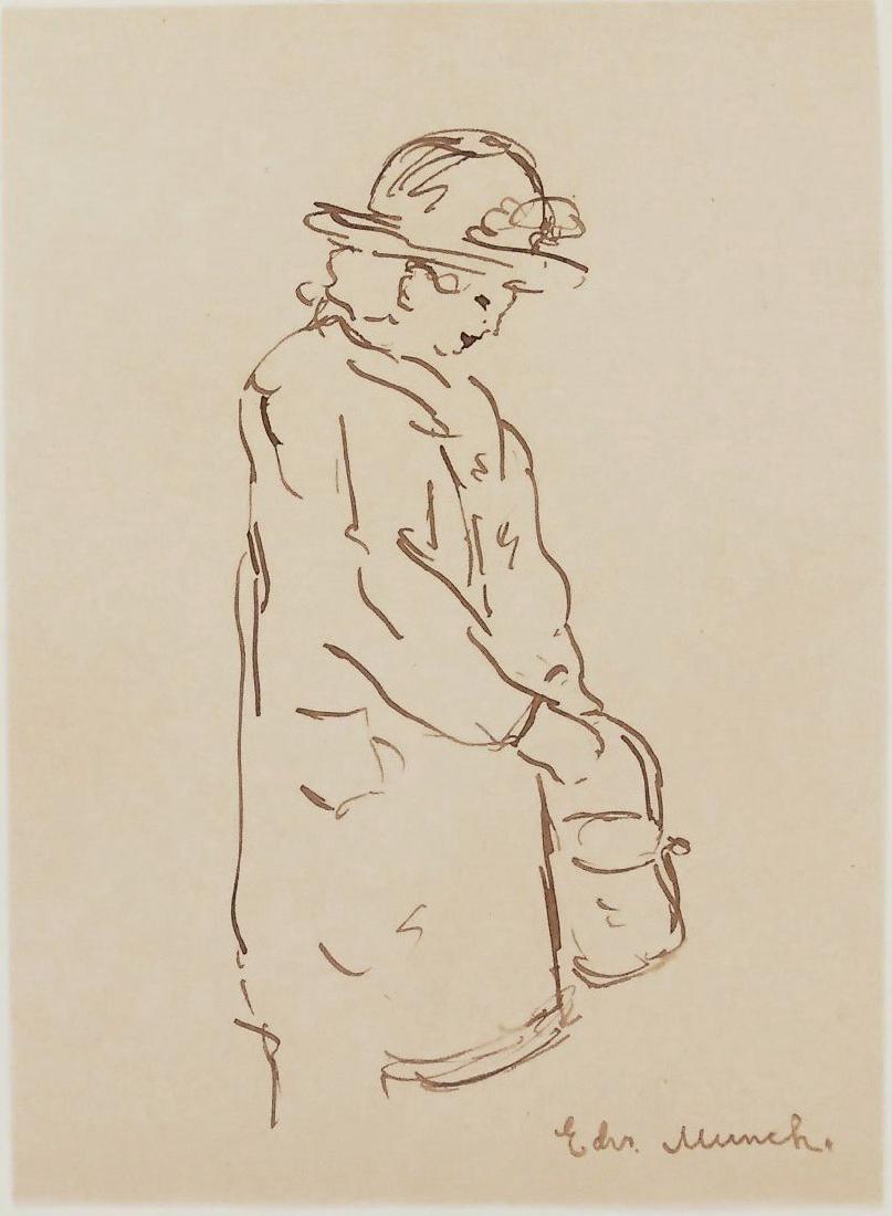 Edvard Munch (1863-1944) Pen & Ink Drawing (1 of 1)