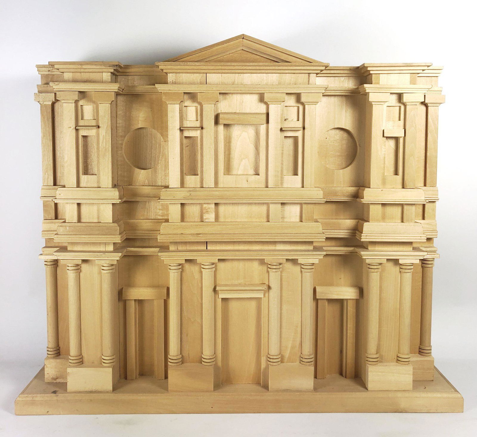 Architectural Model, 17th Century Building Facade: Architectural model of a seventeenth century building facade, Italian, circa mid-late 20th century. H. 19 1/2 inches. W. 24 inches. D. 4 1/2 inches.