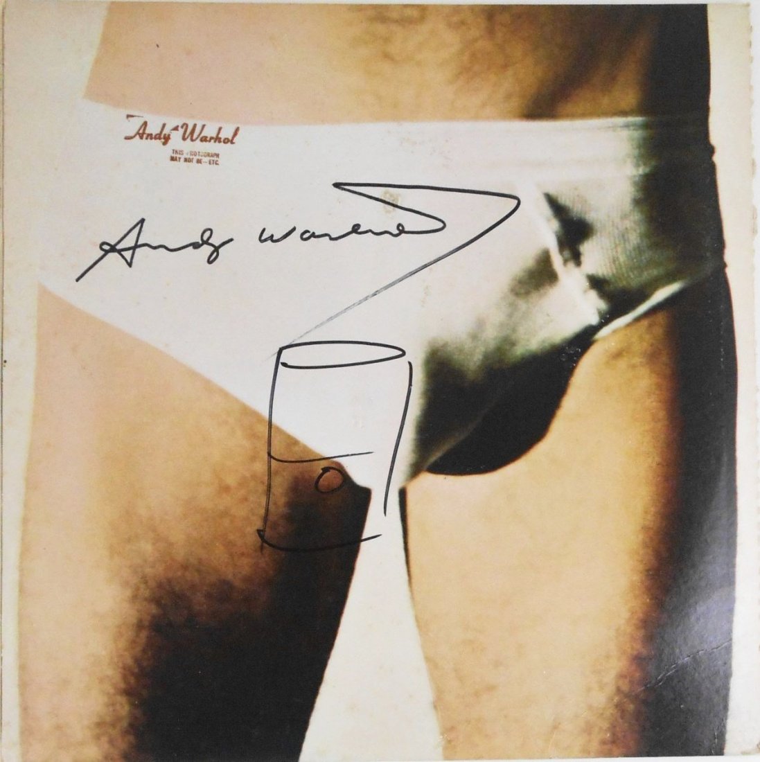 Andy Warhol (1928-1987) Record Album, Signed: Andy Warhol designed record album, "Sticky Fingers," by The Rolling Stones, Rolling Stones Records, 1971. Boldly signed on the inside of the album in black felt tip pen together with an iconic soup ca