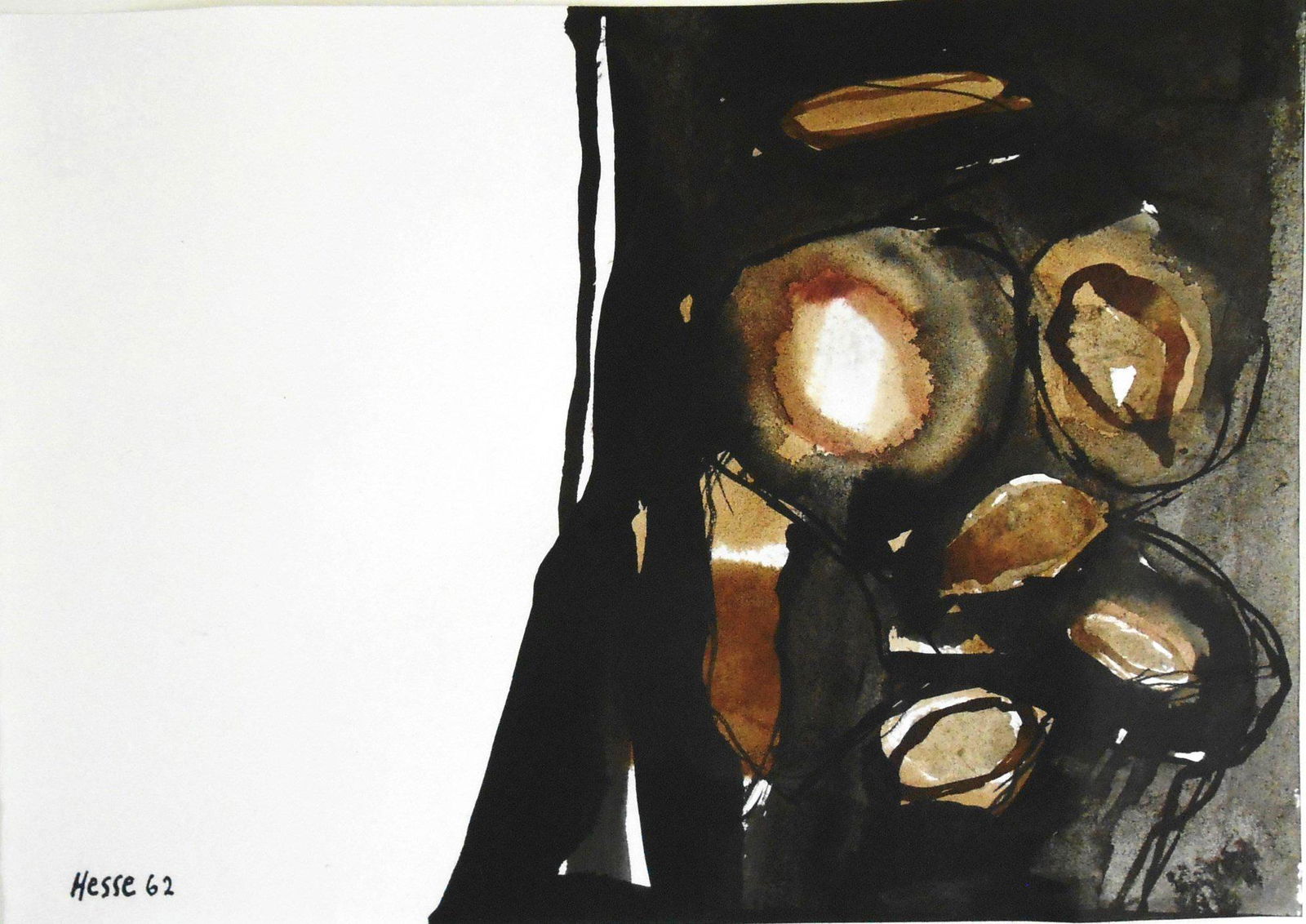 Eva Hesse (1936-1970) Ink & Wash Drawing (1 of 1)