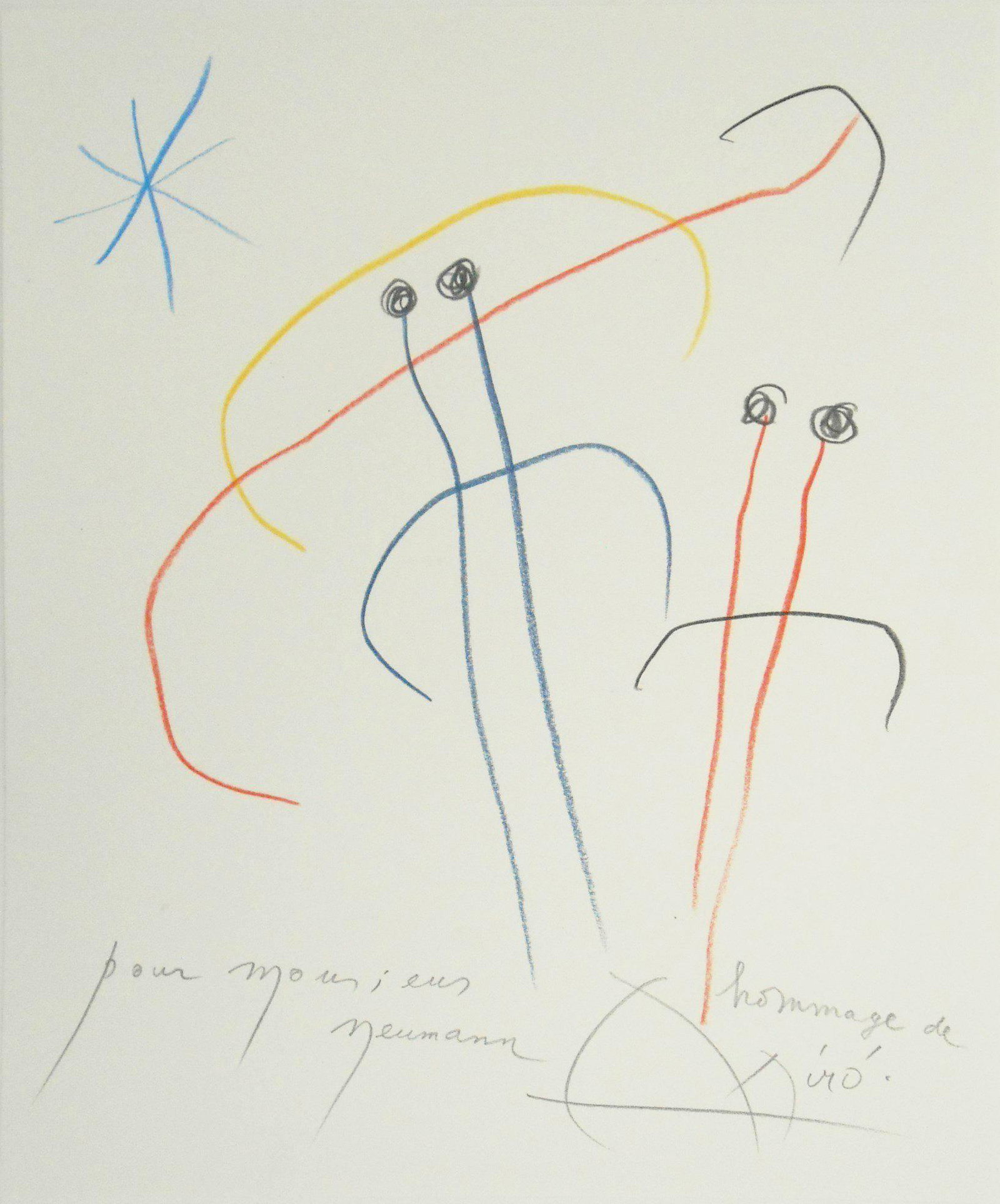 Joan Miro (1893-1983) Colored Pencil Drawing (1 of 2)
