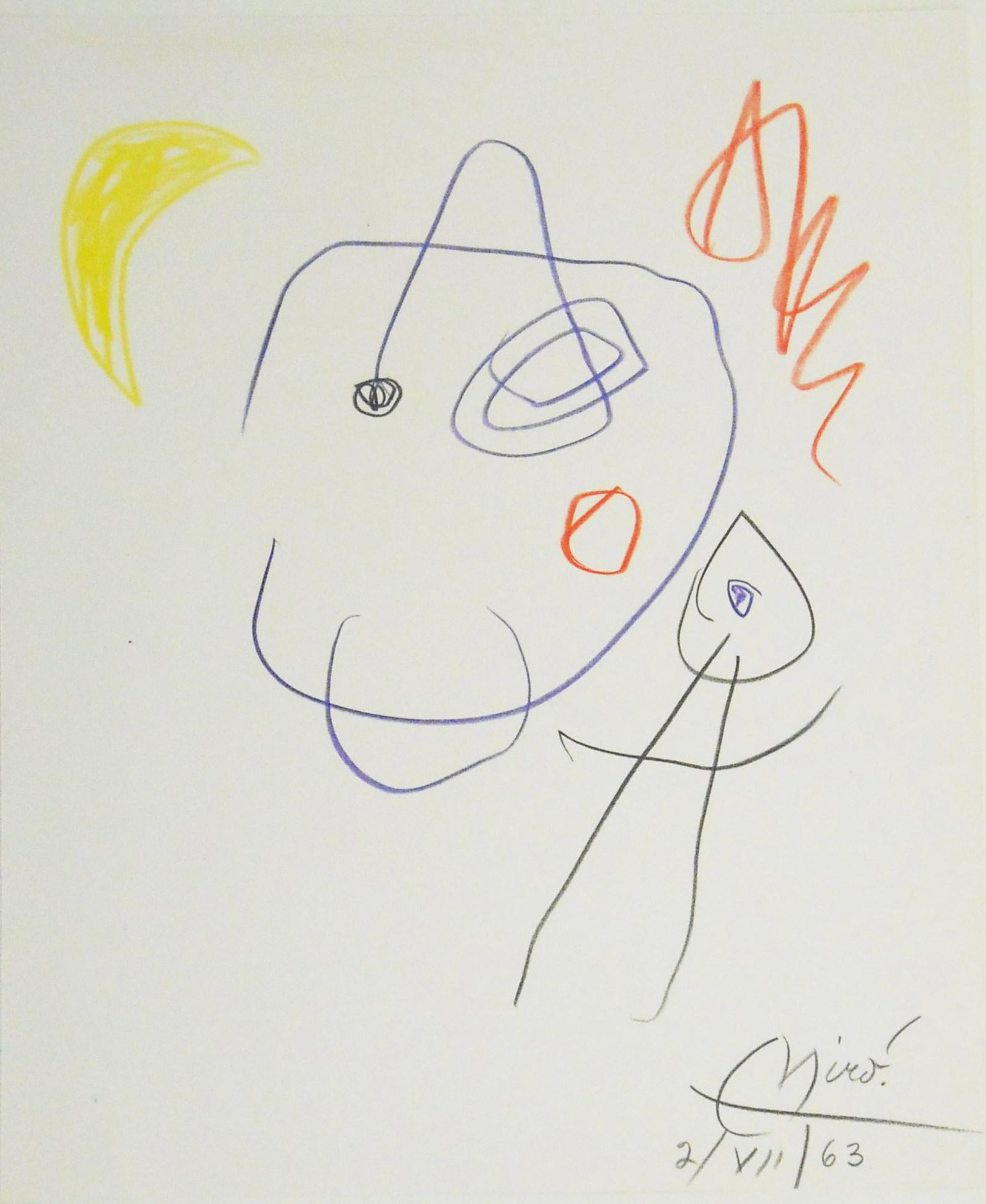 Joan Miro (1893-1983) Colored Pencil Sketch (1 of 2)