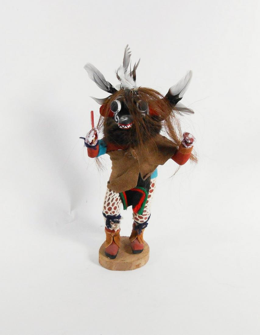 Native American Kachina Doll: Native American Kachina doll, "Ogre." Signed and titled under the base. H. 8 1/2 inches. Provenance: Property of a prominent Dallas ethnographica collector