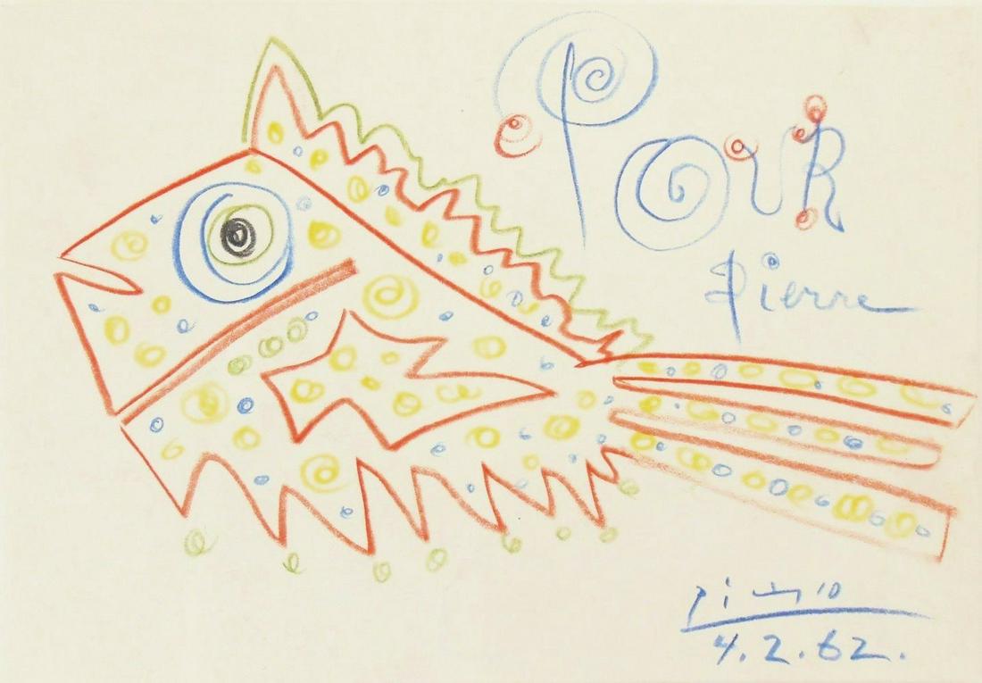 Pablo Picasso (1881-1973) Crayon Sketch (1 of 2)