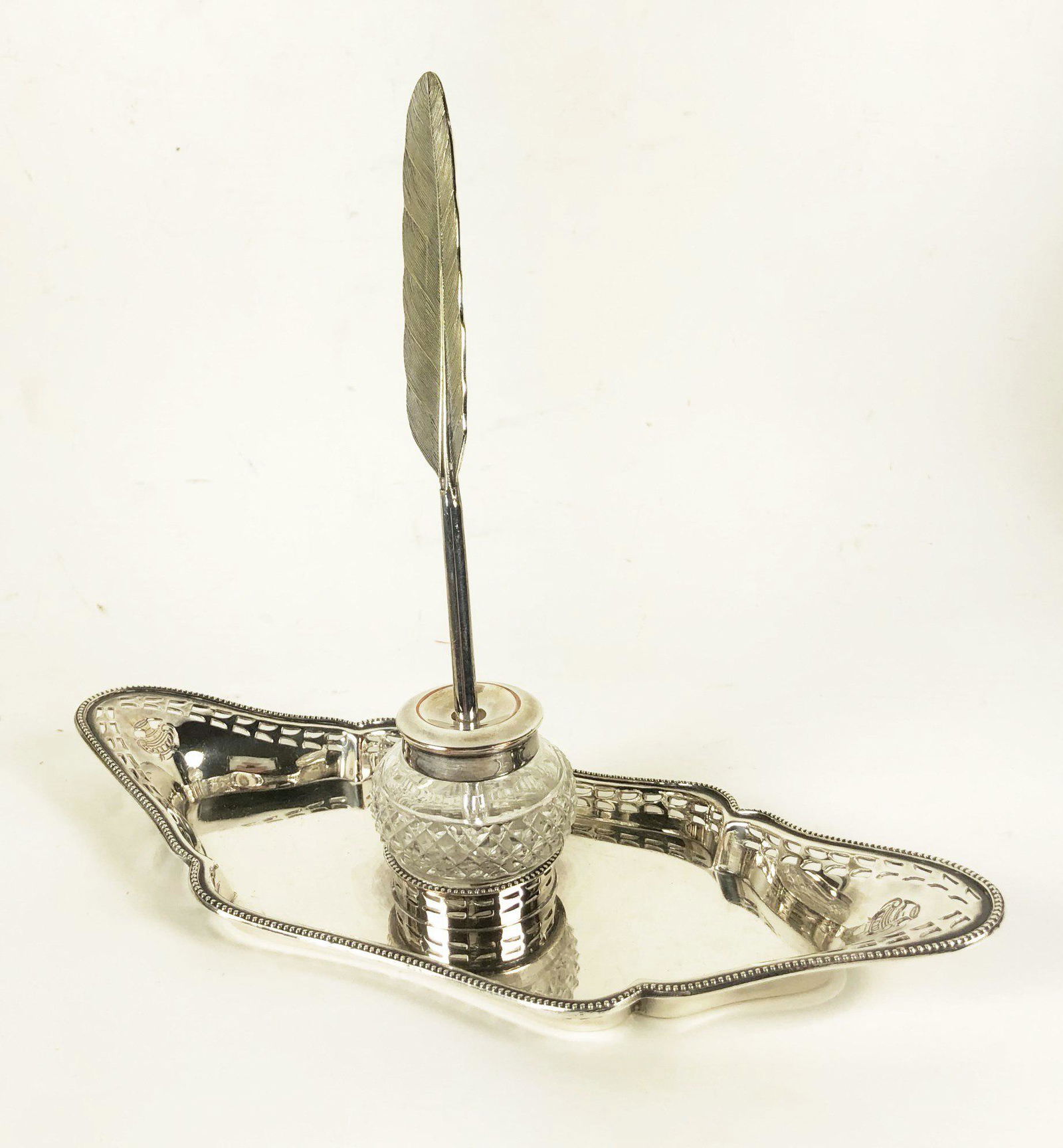 Silverplated Inkstand, English (1 of 3)