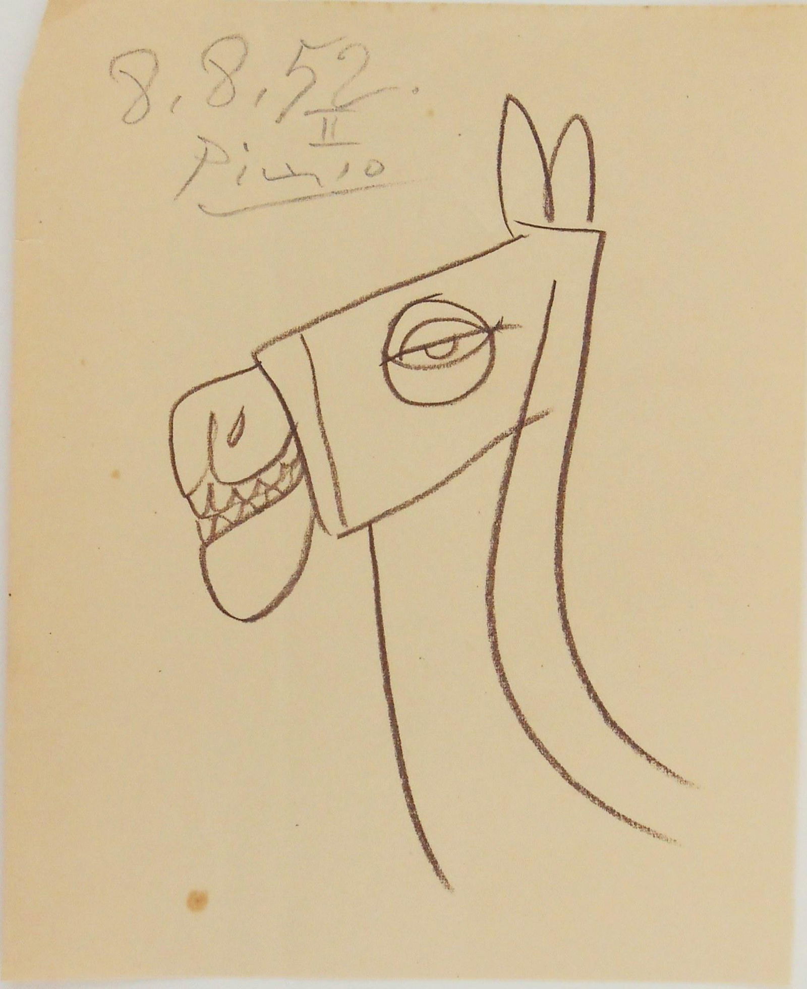 Pablo Picasso (1881-1973) Brown Pencil Sketch (1 of 2)