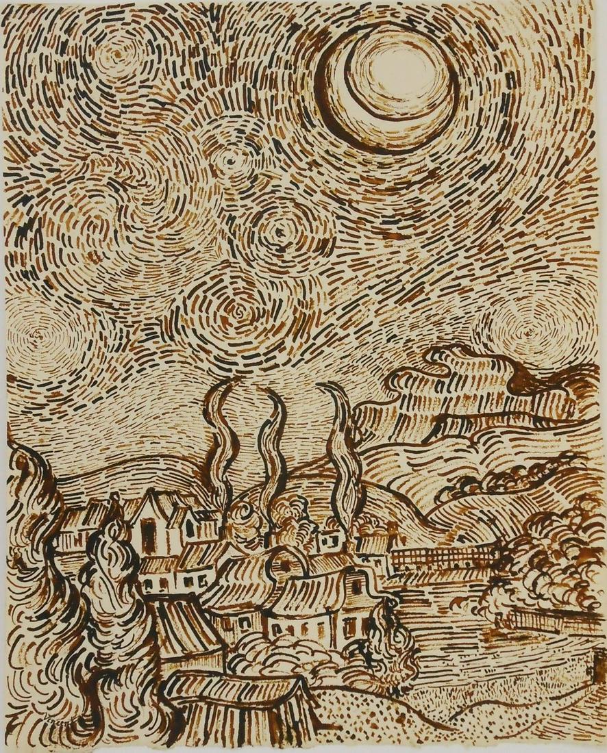 Vincent Van Gogh (1853-1890) Ink Drawing (1 of 2)