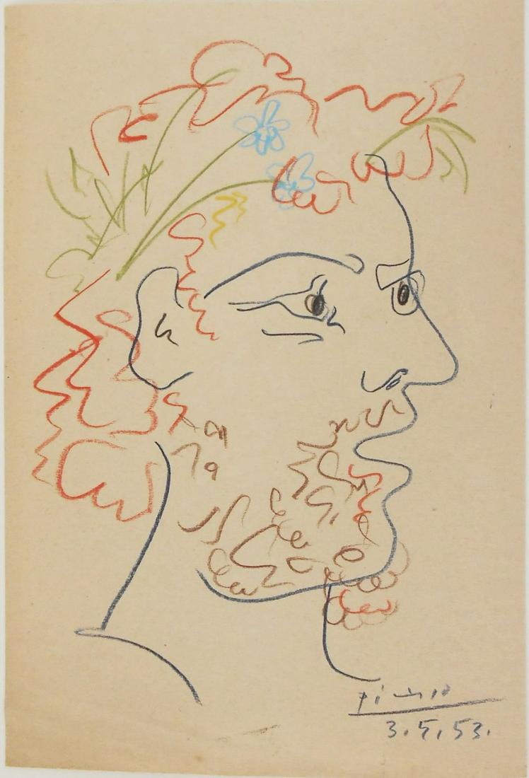 Pablo Picasso (1881-1973) Colored Pencil Sketch (1 of 2)
