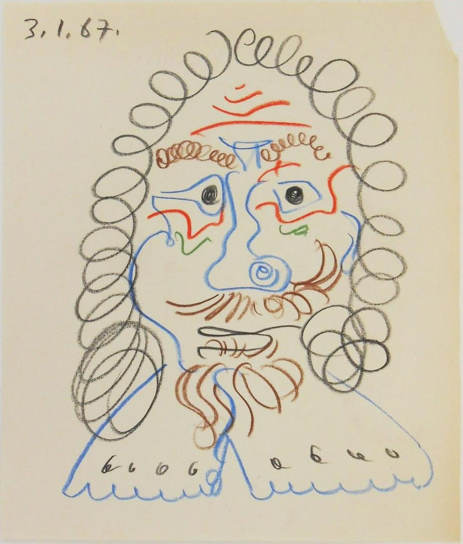 Pablo Picasso (1881-1973) Colored Pencil Sketch (1 of 2)