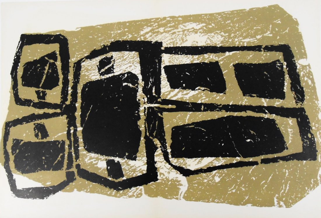 Raoul Ubac (1910-1985) Color Lithograph: Original color lithograph, untitled, by Raoul Ubac (1910-1985). Published in 1958 by "Derriere Le Miroir". Unsigned. 15 x 22 inches. Very good condition. Sold unframed. Derriere Le Miroir (Behind the 
