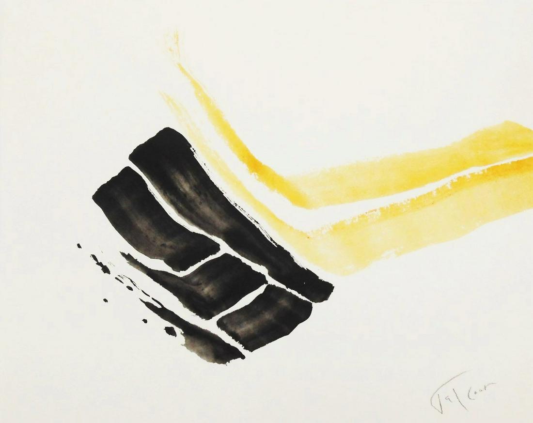 Pierre Tal-Coat (1905-1985) Watercolor: Watercolor on wove paper, untitled, signed* (Pierre Tal-Coat, 1905-1985). 10 7/8 x 13 1/2 inches. Very good condition, having no apparent damage or visible repairs. Unframed for inspection and shippin