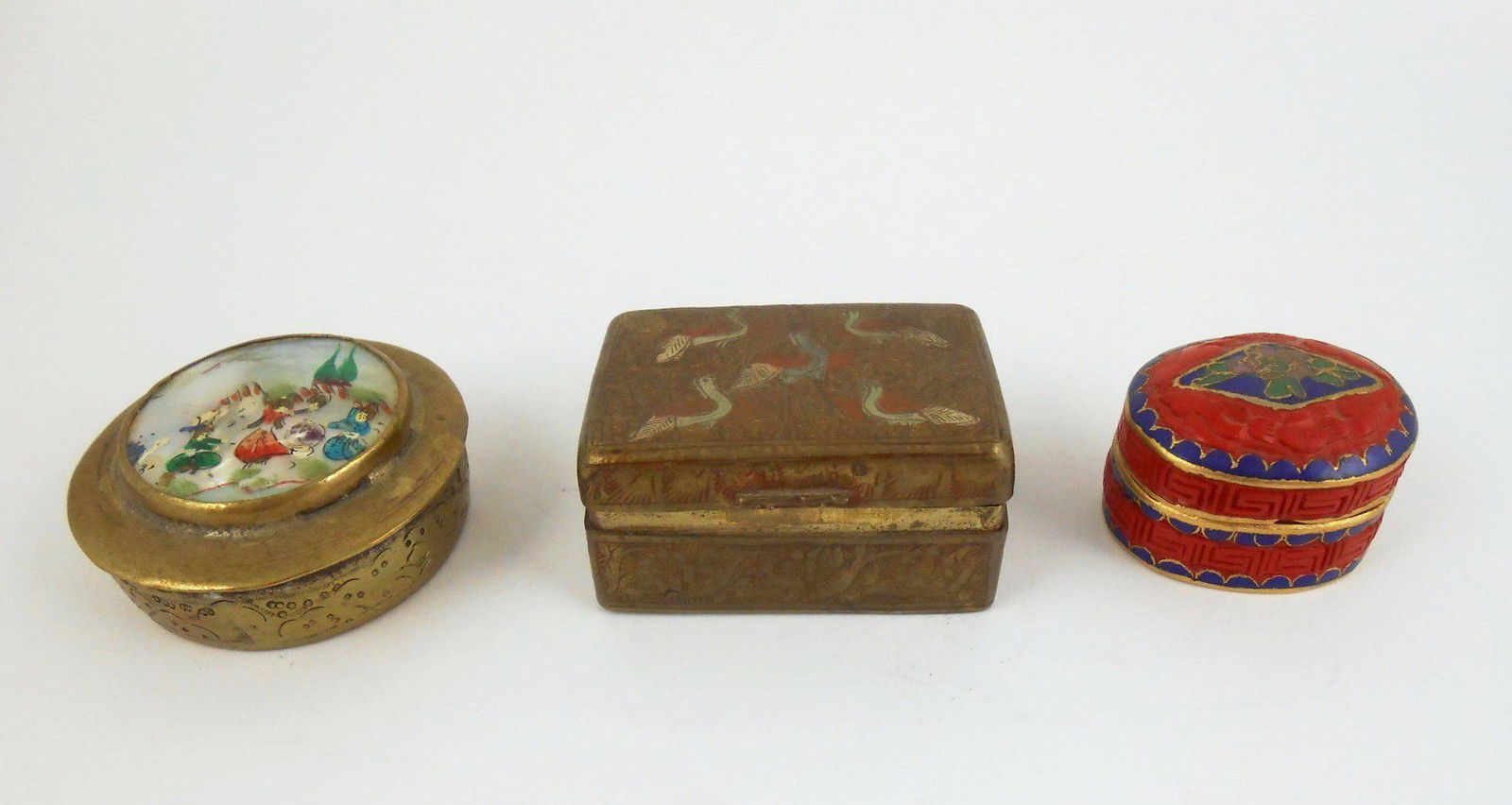 Group Of Three Vintage Pill Boxes (1 of 1)
