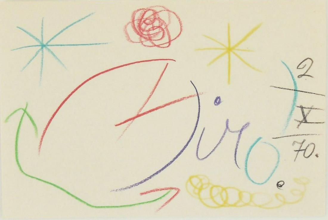 Joan Miro (1893-1983) Colored Pencil Sketch (1 of 2)